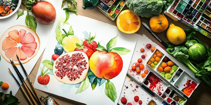 Online kurzy malování akvarelem: malování ovoce nebo podrobný 8týdenní kurz