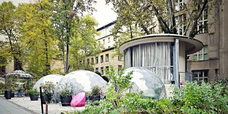 Tříchodové menu pro dva v iglú: carpaccio, roastbeef či quesadilla, dort Napoleon i lahev vína