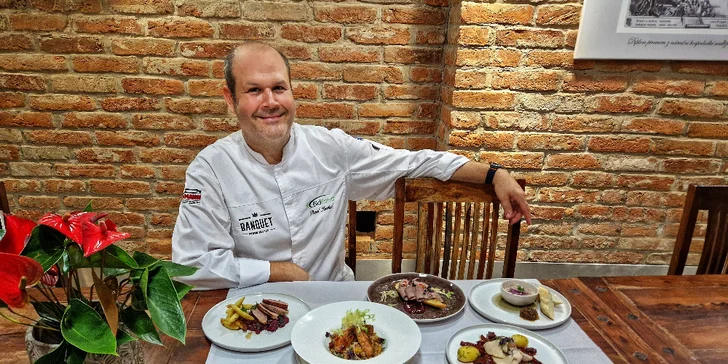 6chodové zvěřinové menu v Rožnovských pivních lázních pro 2 osoby