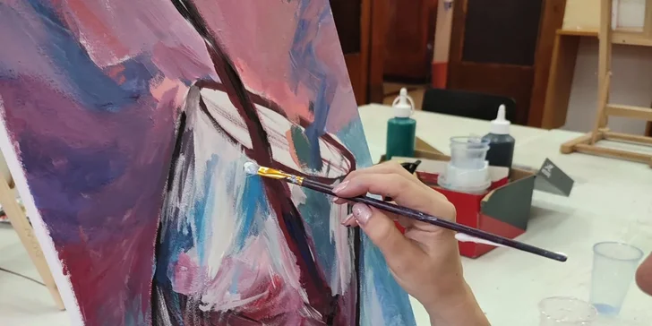 Zážitkové malování akrylem pro 1-4 osoby: pomůcky i čaj či sklenka prosecca