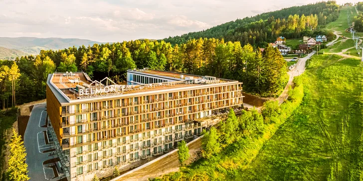 5* luxusní horský hotel v Krynici-Zdrój vedle sjezdovky s neomezeným wellness