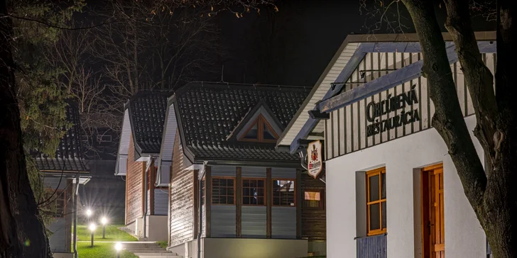 Útulné apartmánové srubové domky na Kysucích s polopenzí a privátním wellness