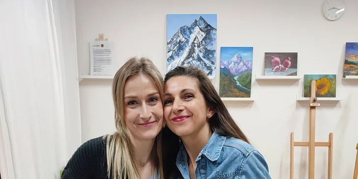 Zážitkové malování akrylem pro 1-4 osoby: pomůcky i čaj či sklenka prosecca