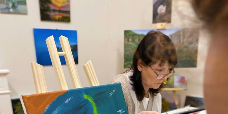 Zážitkové malování akrylem pro 1-4 osoby: pomůcky i čaj či sklenka prosecca