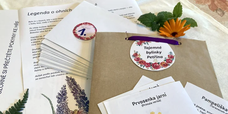 Venkovní hra Tajemné bylinky Petřína: procházka i vlastnoruční výroba oleje
