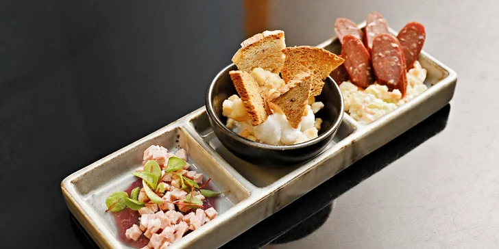 3–5chod. menu dle výběru pro 2 v Grandhotelu Bohemia: konfitované kachní prso, pstruh i dort