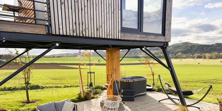 Romantika v srdci Českého ráje: moderní posed pro 2 osoby, sauna a koupací sud