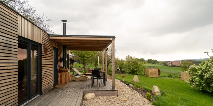 Chata v Českém ráji pro 2 osoby i relaxace v koupacím sudu a sauně