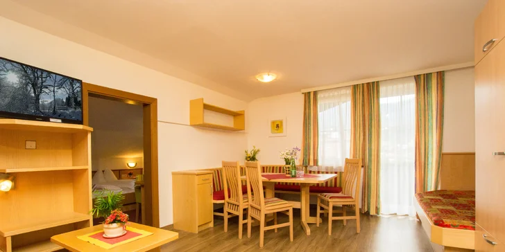 Alpské středisko Flachau: apartmány se vstupem do wellness, v létě karta výhod