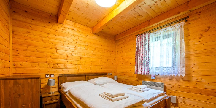 Lopušná Dolina pod Tatrami: pobyt v pokojích nebo chatce s wellness a možností stravování