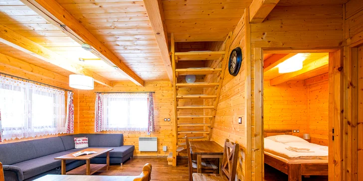 Lopušná Dolina pod Tatrami: pobyt v pokojích nebo chatce s wellness a možností stravování