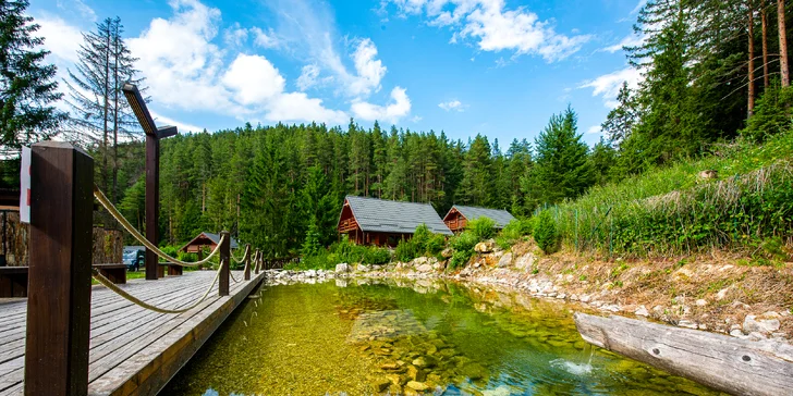 Lopušná Dolina pod Tatrami: pobyt v pokojích nebo chatce s wellness a možností stravování