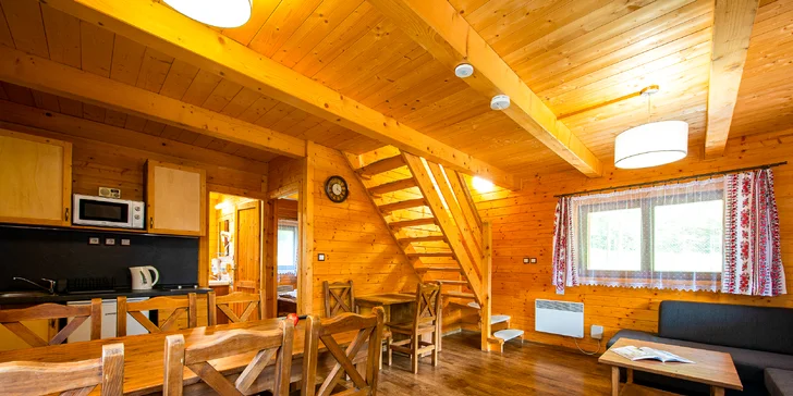 Lopušná Dolina pod Tatrami: pobyt v pokojích nebo chatce s wellness a možností stravování