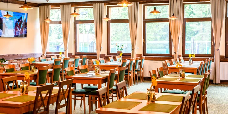 Lopušná Dolina pod Tatrami: pobyt v pokojích nebo chatce s wellness a možností stravování