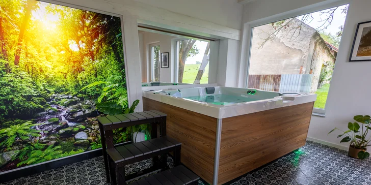 Privátní wellness apartmán od 15 do 22 h: sauna, bazén i spa s vířivkou jen pro vás dva