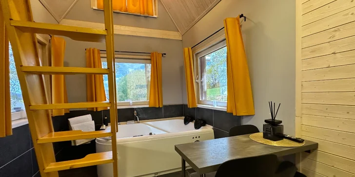 Odpočinek ve wellness domku s privátní vířivkou a finskou saunou pod Jizerkami
