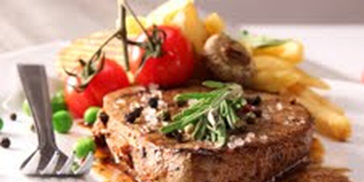 50% sleva na letní nabídku steaků a salátů z nabídky Restaurace Tyršova