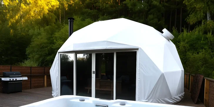 Luxusní glampingová kupole na východě Čech se saunou a vířivkou i snídaní