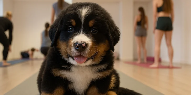 Jóga, smích a štěňátka – zážitek, který si zamilujete