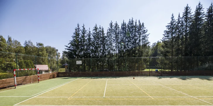 Útulné chatky u rybníka na úpatí Orlických hor pro pár i rodinu: jídlo, sauny a biotop