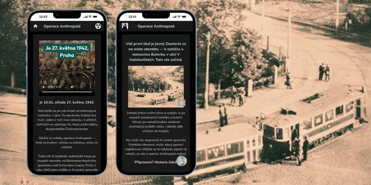 Operace Anthropoid: venkovní úniková hra spojená s geocachingem až pro 5 hráčů