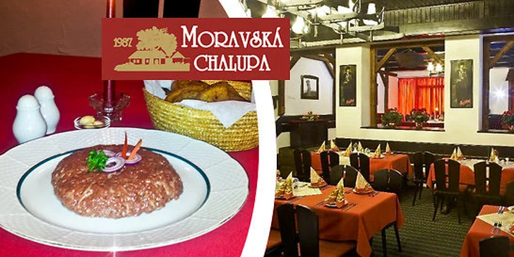 400g prvotřídního hovězího tataráku + 16 topinek