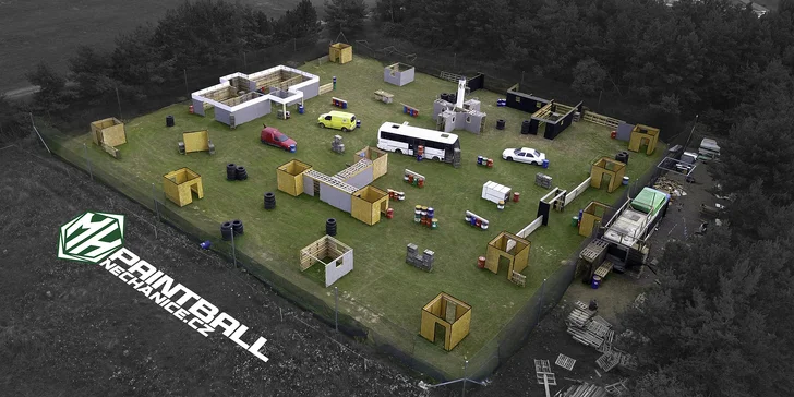 Akční bitva na 3 000 m²: paintball v městské aréně Nechanice pro 1–10 osob