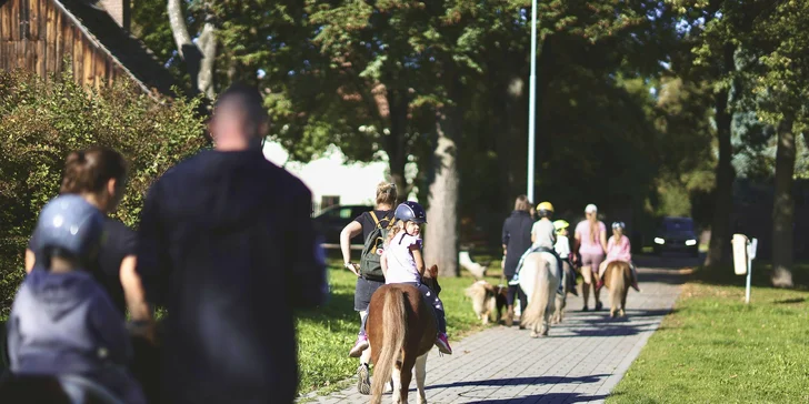 Zážitek na poníkové farmě: péče o poníky i projížďka s hledáním pokladu či plněním úkolů