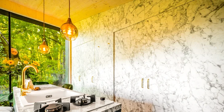 Luxusní designový domek spjatý s přírodou, varianta s boxem plným dobrot