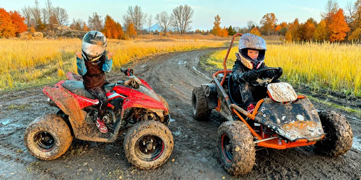 Dětské offroadové čtyřkolky a buginy: 30 minut jízdy na bezpečné ploché dráze