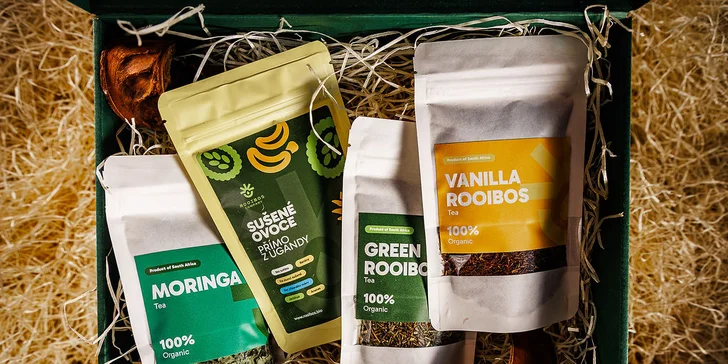 Voucher na 300–1 500 Kč do obchodu Rooibos Company: exotické čaje, káva a přírodní kosmetika