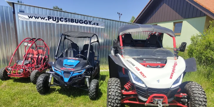 Zažijte s parťákem pořádnou jízdu: zapůjčení dvoumístné buggy na 1-6 hodin i piknikový koš