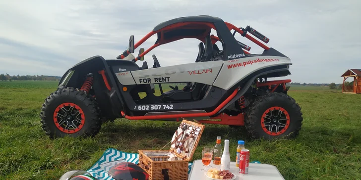 Zažijte s parťákem pořádnou jízdu: zapůjčení dvoumístné buggy na 1-6 hodin i piknikový koš