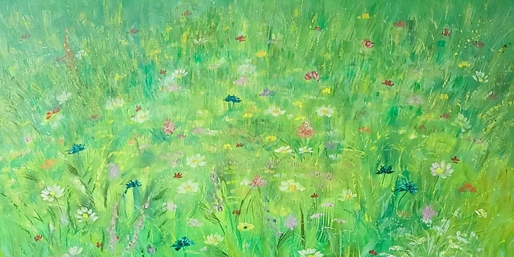 Individuální víkendový kurz olejomalby louky: pro 1-2 děti nebo dospělé