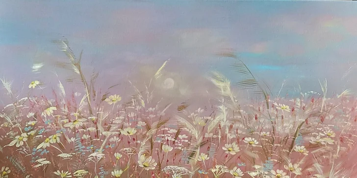 Individuální víkendový kurz olejomalby louky: pro 1-2 děti nebo dospělé