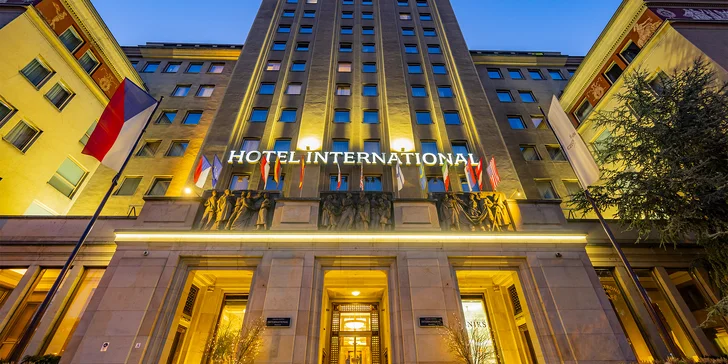 Legendární Grand Hotel International v Praze: pobyt se snídaní i michelinskou večeří, skvělá dostupnost do centra