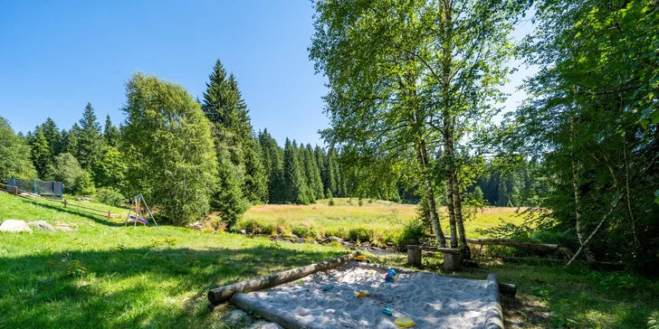 Šumavská Modrava: vybavené apartmány pro dva či rodinu, vč. polopenze i privátního wellness