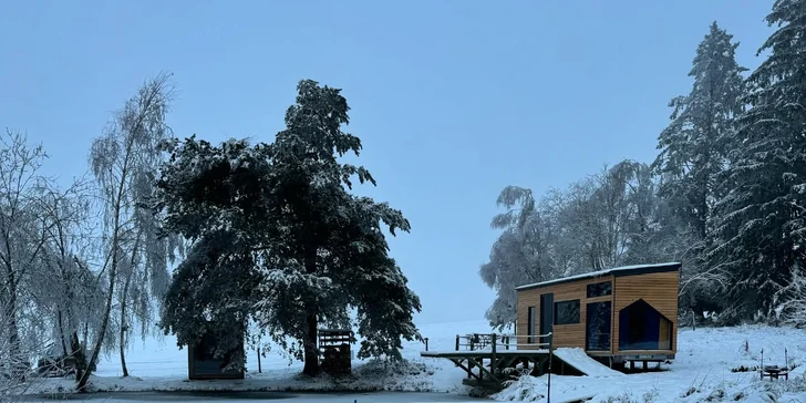 Tiny House Česílko: skvělá poloha blízko Lipna, vlastní sauna i terasa s výhledem