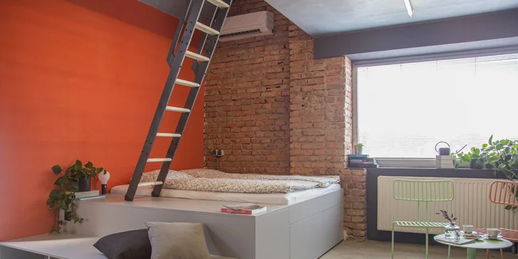 Bílovice: netradiční ubytování v mezonetovém apartmánu na Poli designu