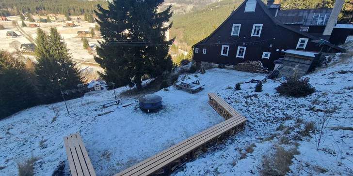 Horská chata v srdci Krkonoš: snídaně nebo all inclusive i privátní wellness, 2 děti zdarma