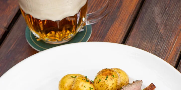 Otevřený voucher na jídlo a pití v hodnotě 500–1500 Kč do hostince Dobrý kanec