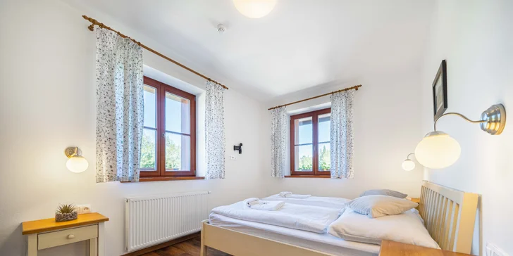 Šumavská Modrava: vybavené apartmány pro dva či rodinu, vč. polopenze i privátního wellness