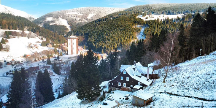 Horská chata v srdci Krkonoš: snídaně nebo all inclusive i privátní wellness, 2 děti zdarma