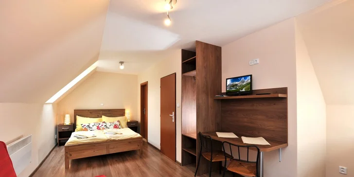 Odpočinek v útulném studiu na úpatí Tater: možnost stravy, kousek aquapark i turistické stezky