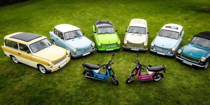 Zpátky do historie: půjčení Trabanta v Písku na 3 hod. a model Trabanta na památku