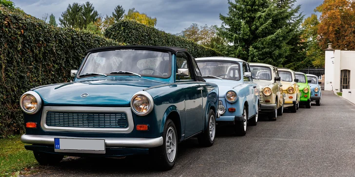 Zpátky do historie: půjčení Trabanta v Písku na 3 hod. a model Trabanta na památku