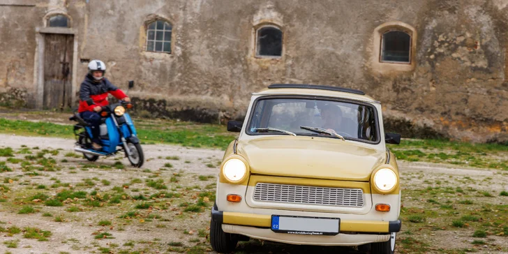 Zpátky do historie: půjčení Trabanta v Písku na 3 hod. a model Trabanta na památku