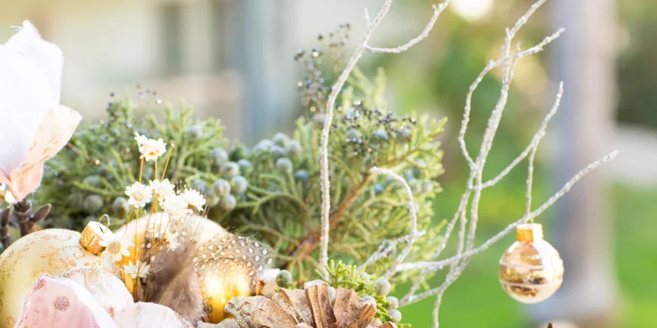 Workshop výroby vánočního květinového boxu nebo svícnu v Brně či Ostravě