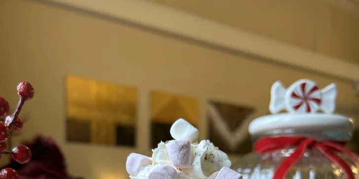 Bílá či tmavá horká čokoláda se šlehačkou a marshmallows pro 1 či 2 osoby