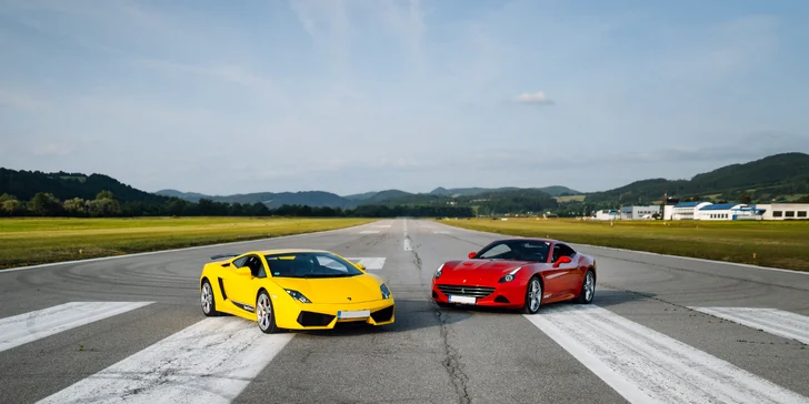 Vstříc adrenalinu: jízda v supersportu –⁠⁠⁠⁠⁠⁠ Ferrari, Lamborgini i Mustang, 20–⁠⁠⁠⁠⁠⁠40 minut